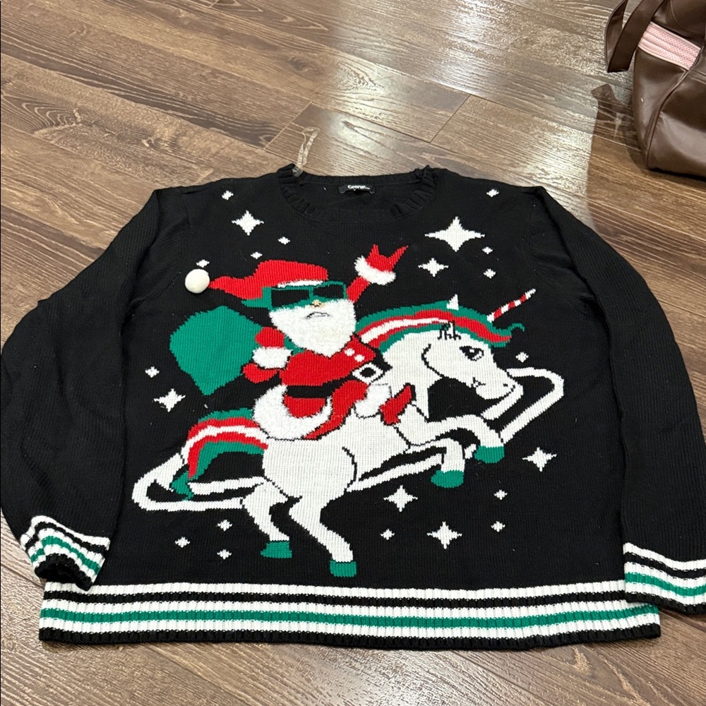 George Black Santa Unicorn Sweater